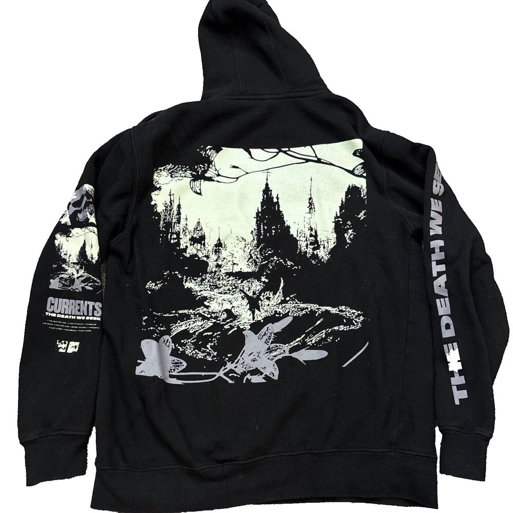 Currents Death Metal Hoodie - Charcoal - Size M (Lane Seven Tag)